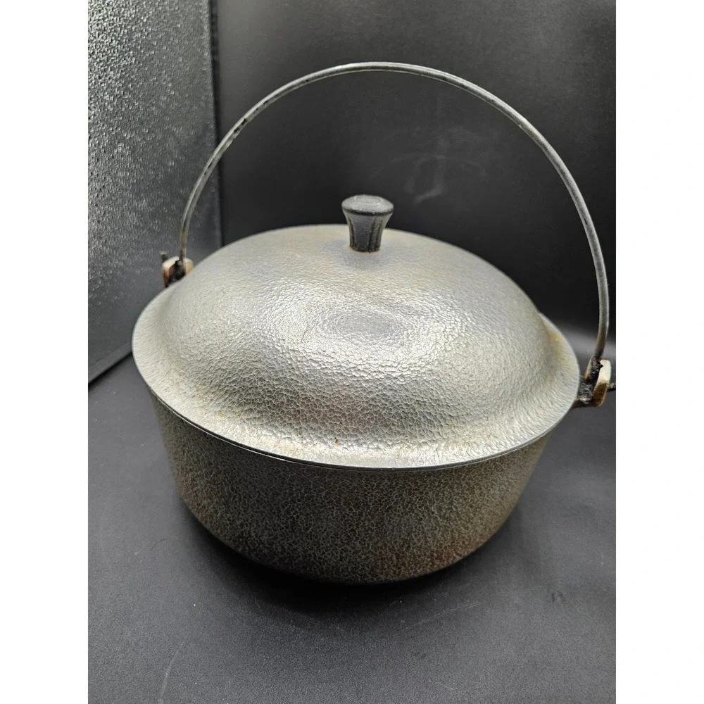 Vintage Club Hammercraft Cast Aluminum Dutch Oven 10in Pot with Lid Bail Handle